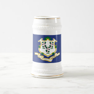 Staatsflagge Connecticut Bierglas