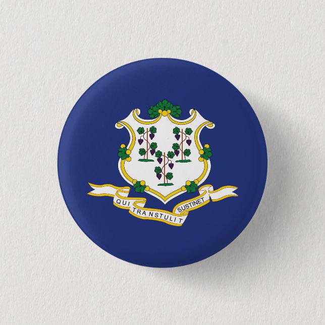 Staatsflagge Connecticut Button (Vorderseite)