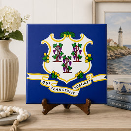 Staatsflagge Connecticut Fliese