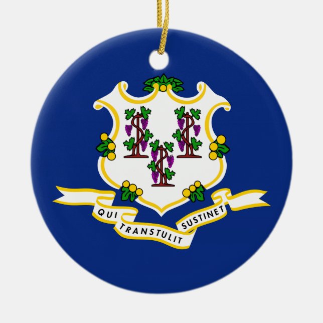 Staatsflagge Connecticut Keramik Ornament (Vorne)