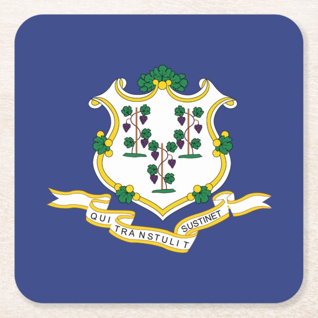 Staatsflagge Connecticut Rechteckiger Pappuntersetzer (Vorderseite)