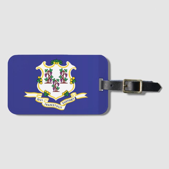Staatsflagge Connecticut, USA Gepäckanhänger (Vorderseite (Horizontal))