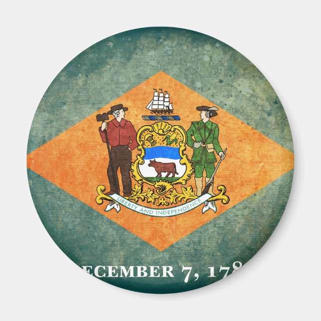 Staatsflagge Delaware Magnet (Vorne)