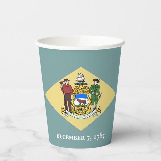 Staatsflagge Delaware Pappbecher (Links)