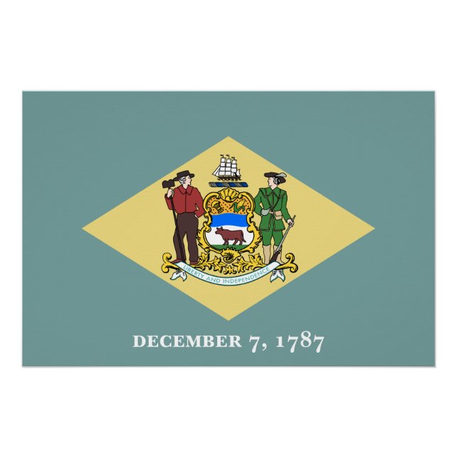 Staatsflagge Delaware Poster (Vorderseite)