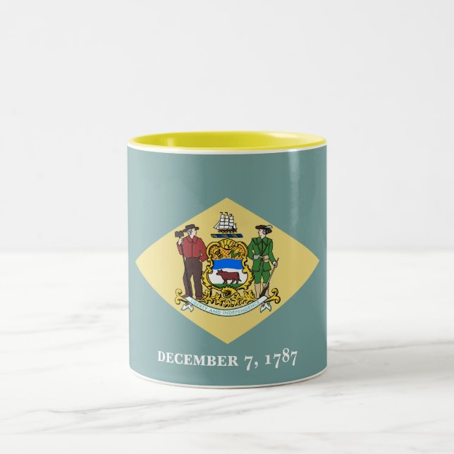 Staatsflagge Delaware Zweifarbige Tasse (Mittel)