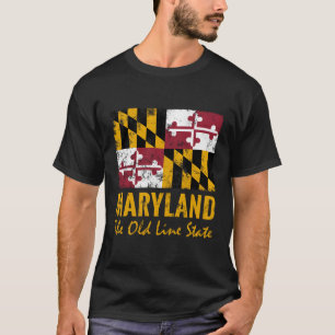Staatsflagge der alten Linie von Maryland T-Shirt
