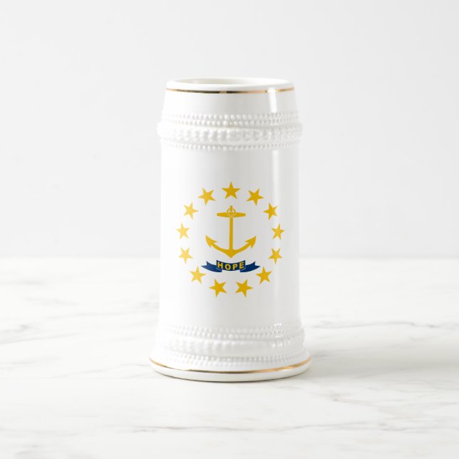 Staatsflagge der Insel Rhode Bierglas (Mittel)