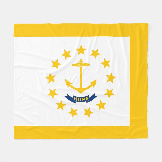 Staatsflagge der Insel Rhode Fleecedecke (Vorderseite (Horizontal))