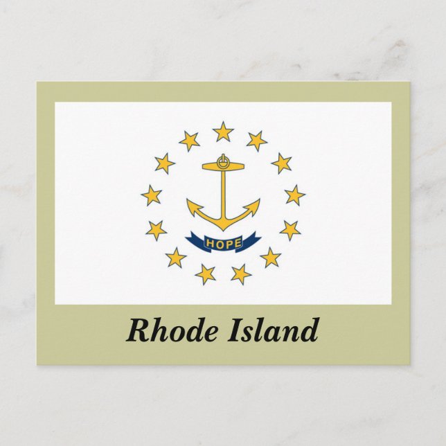 Staatsflagge der Insel Rhode Postkarte (Vorderseite)