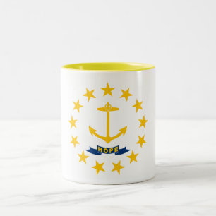 Staatsflagge der Insel Rhode Zweifarbige Tasse