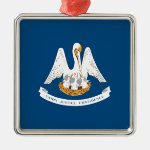 Staatsflagge der Keramik Louisiana Ornament Aus Metall