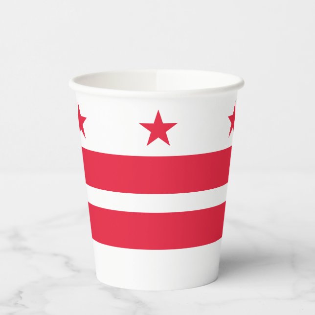 Staatsflagge der Washington DC Pappbecher (Links)