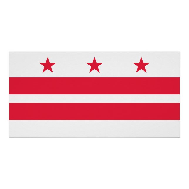 Staatsflagge der Washington DC Poster (Vorderseite)