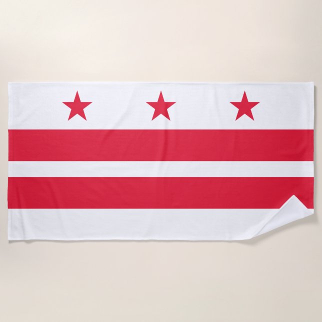 Staatsflagge der Washington DC Strandtuch (Vorderseite)