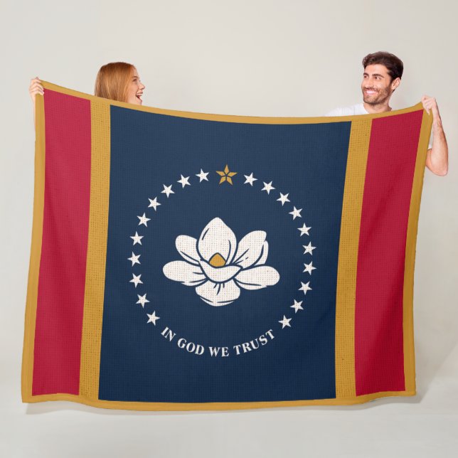 Staatsflagge des Landes Mississippi Print Patriota Fleecedecke (Beispiel)