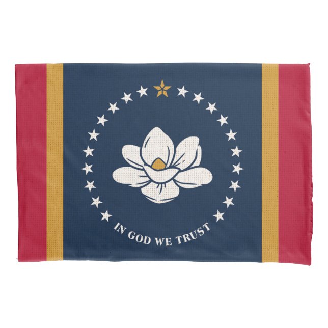Staatsflagge des Landes Mississippi Print Patriota Kissenbezug (Vorderseite)