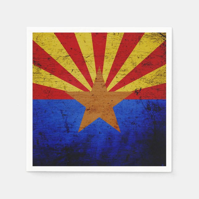 Staatsflagge des Schwarzen Grunge Arizona Serviette (Vorderseite)