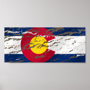 Staatsflagge des Vintagen Retro Colorado Poster