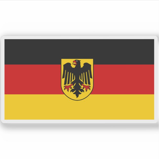 Staatsflagge Deutschlands und Staatsflagge und Mil Aufkleber (Vorderseite)