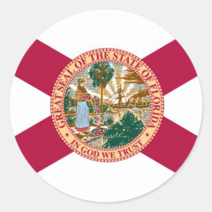 Staatsflagge Florida Runder Aufkleber