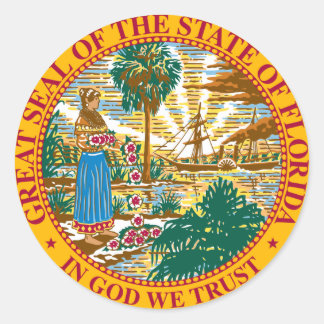 Staatsflagge Florida Runder Aufkleber