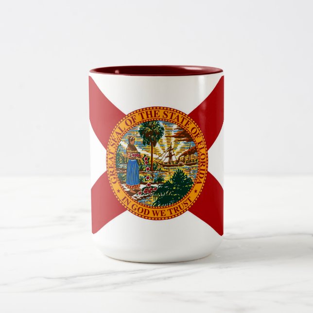 Staatsflagge Florida Zweifarbige Tasse (Mittel)