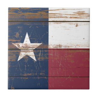 Staatsflagge für altes Holz und Texas Fliese