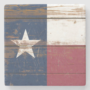 Staatsflagge für altes Holz und Texas Steinuntersetzer