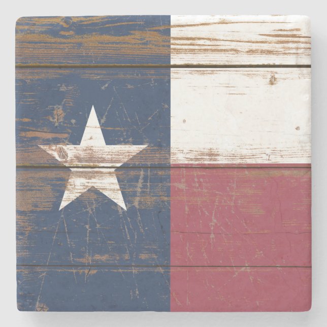 Staatsflagge für altes Holz und Texas Steinuntersetzer (Vorderseite)