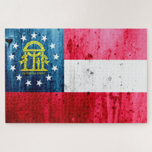 Staatsflagge Georgien Grunge Puzzle