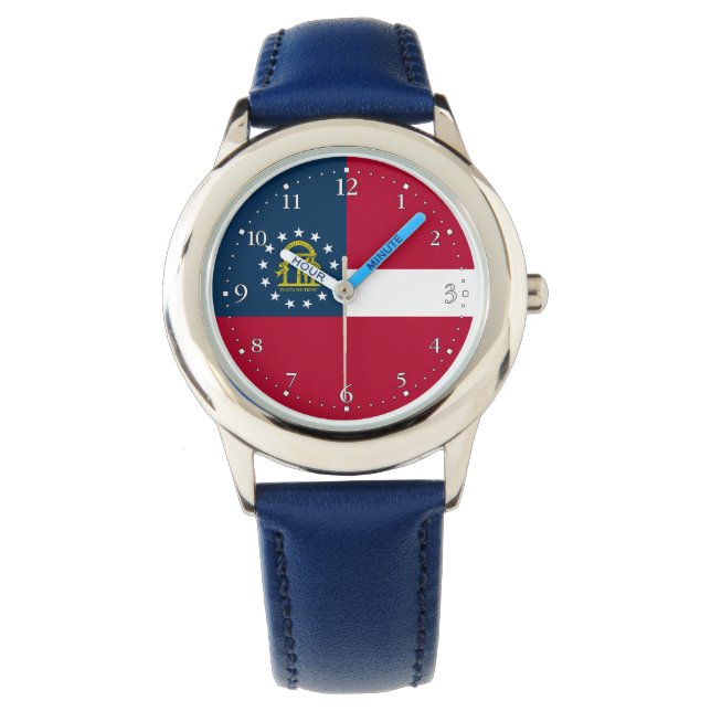 Staatsflagge Georgiens Armbanduhr (Vorderseite)