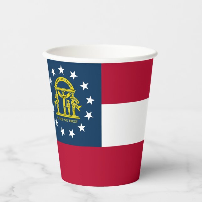 Staatsflagge Georgiens Pappbecher (Vorderseite)