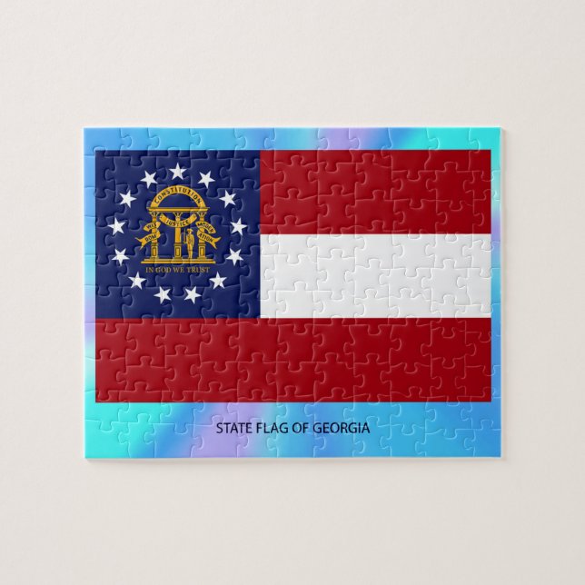 Staatsflagge Georgiens Puzzle (Horizontal)