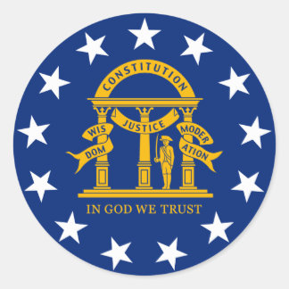 Staatsflagge Georgiens Runder Aufkleber