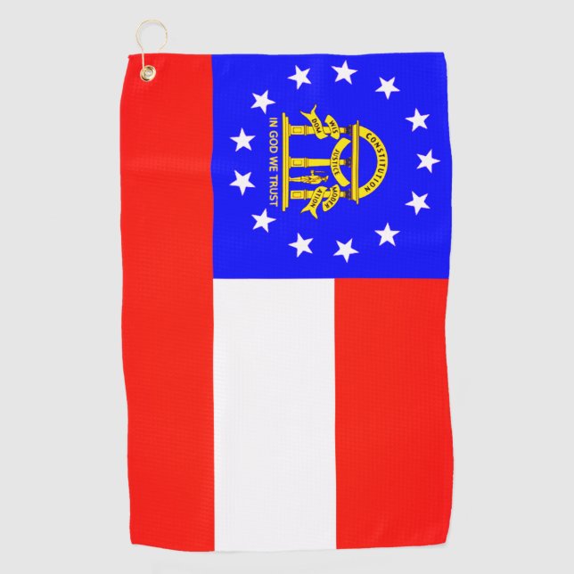 Staatsflagge Golf Towel in Georgia Golfhandtuch (Vorderseite)