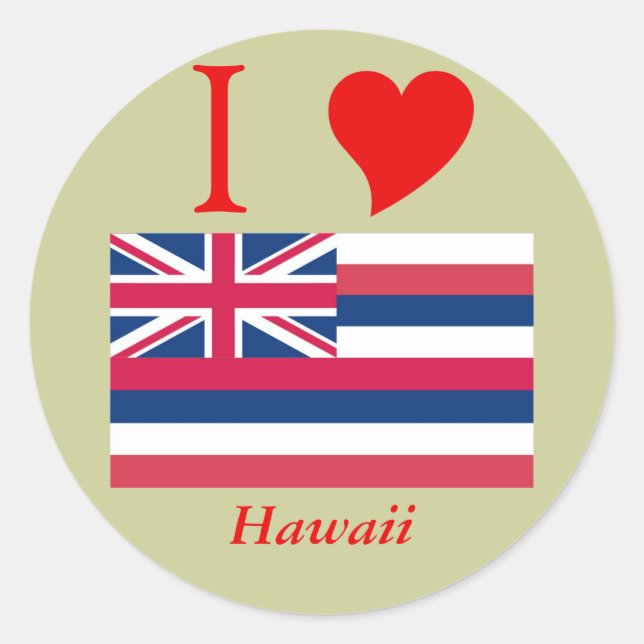 Staatsflagge Hawaii Runder Aufkleber (Vorderseite)