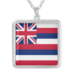 Staatsflagge Hawaii Versilberte Kette