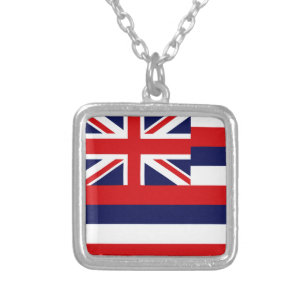 Staatsflagge Hawaii Versilberte Kette