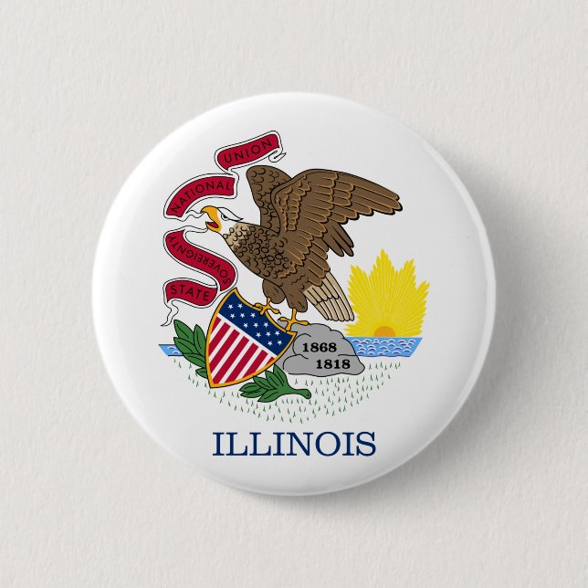 Staatsflagge Illinois Button (Vorderseite)
