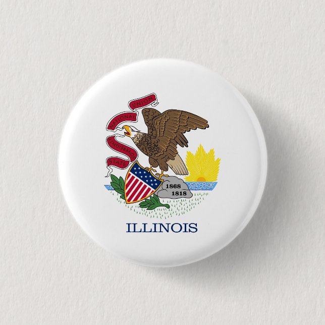 Staatsflagge Illinois Button (Vorderseite)
