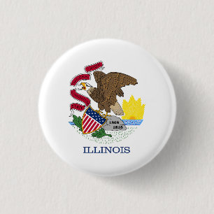 Staatsflagge Illinois Button