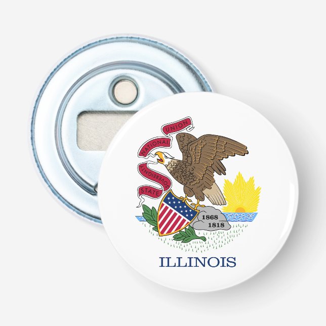 Staatsflagge Illinois Flaschenöffner (Vorderseite)
