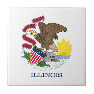 Staatsflagge Illinois Fliese