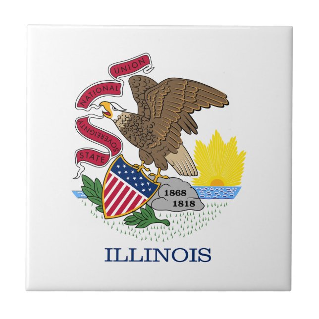 Staatsflagge Illinois Fliese (Vorderseite)