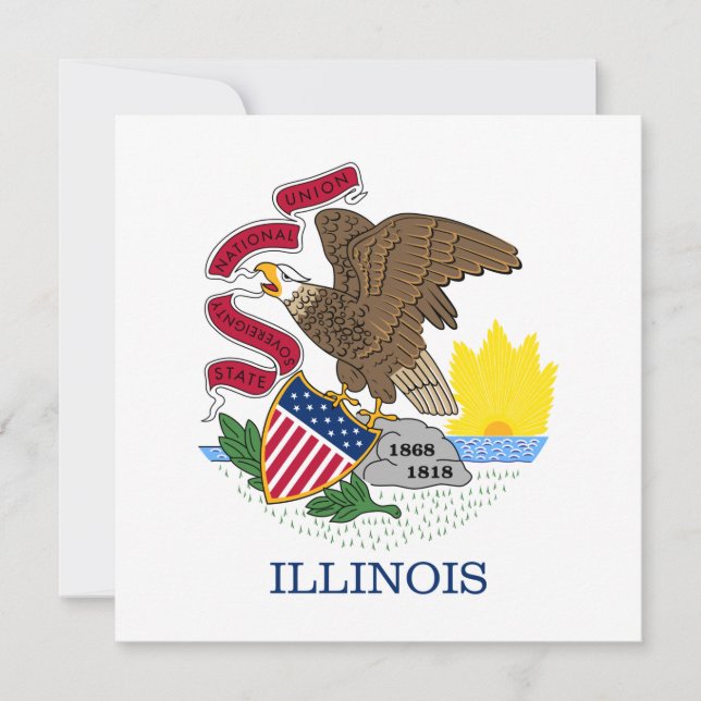 Staatsflagge Illinois Karte (Vorderseite)
