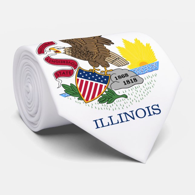 Staatsflagge Illinois Krawatte (Gerollt)