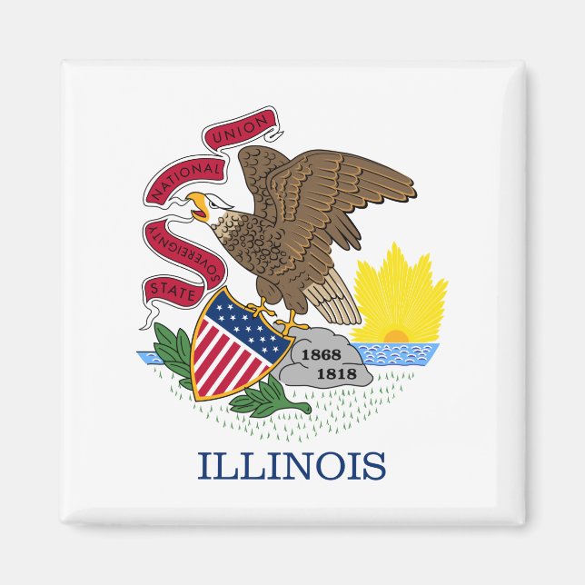 Staatsflagge Illinois Magnet (Vorne)