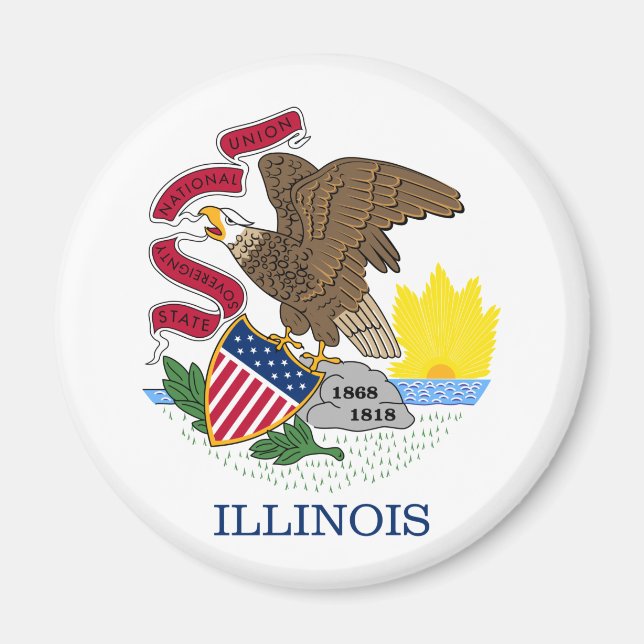 Staatsflagge Illinois Magnet (Vorne)
