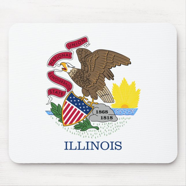 Staatsflagge Illinois Mousepad (Vorne)